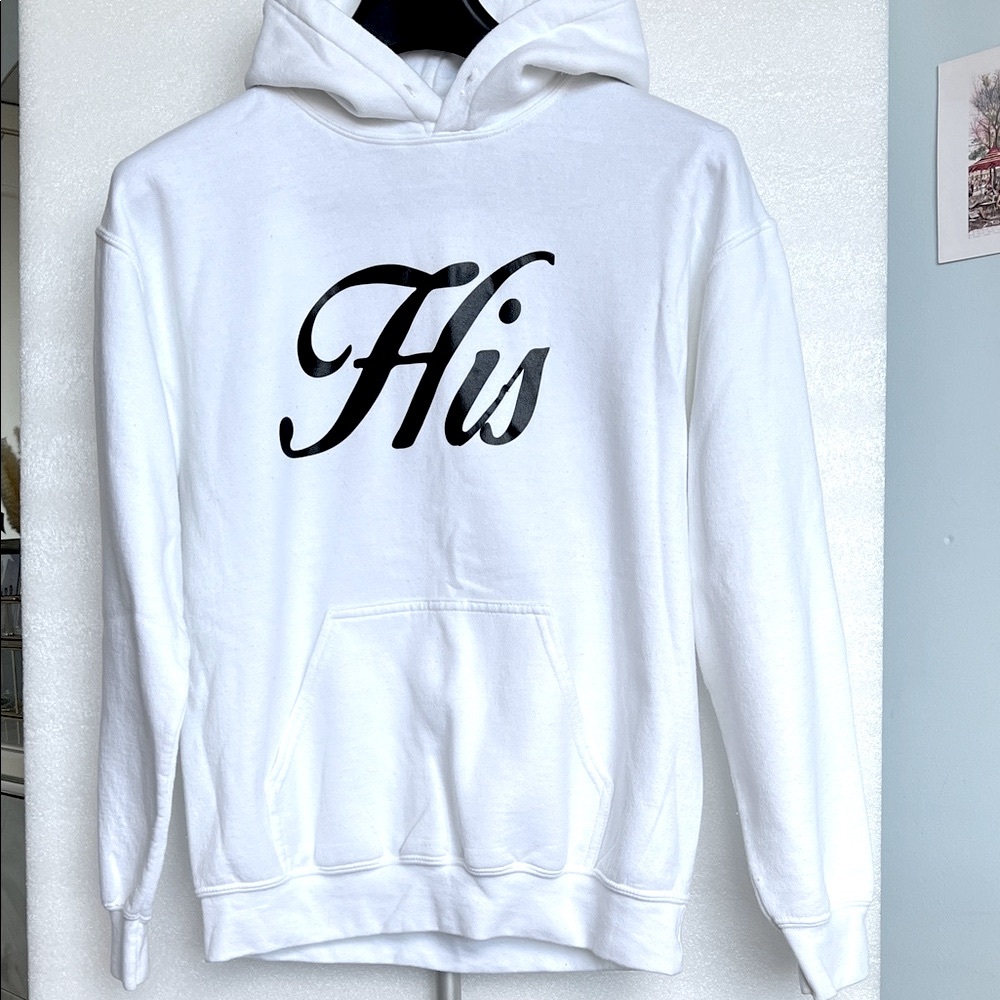 Gildan White Hoodie with Black Script